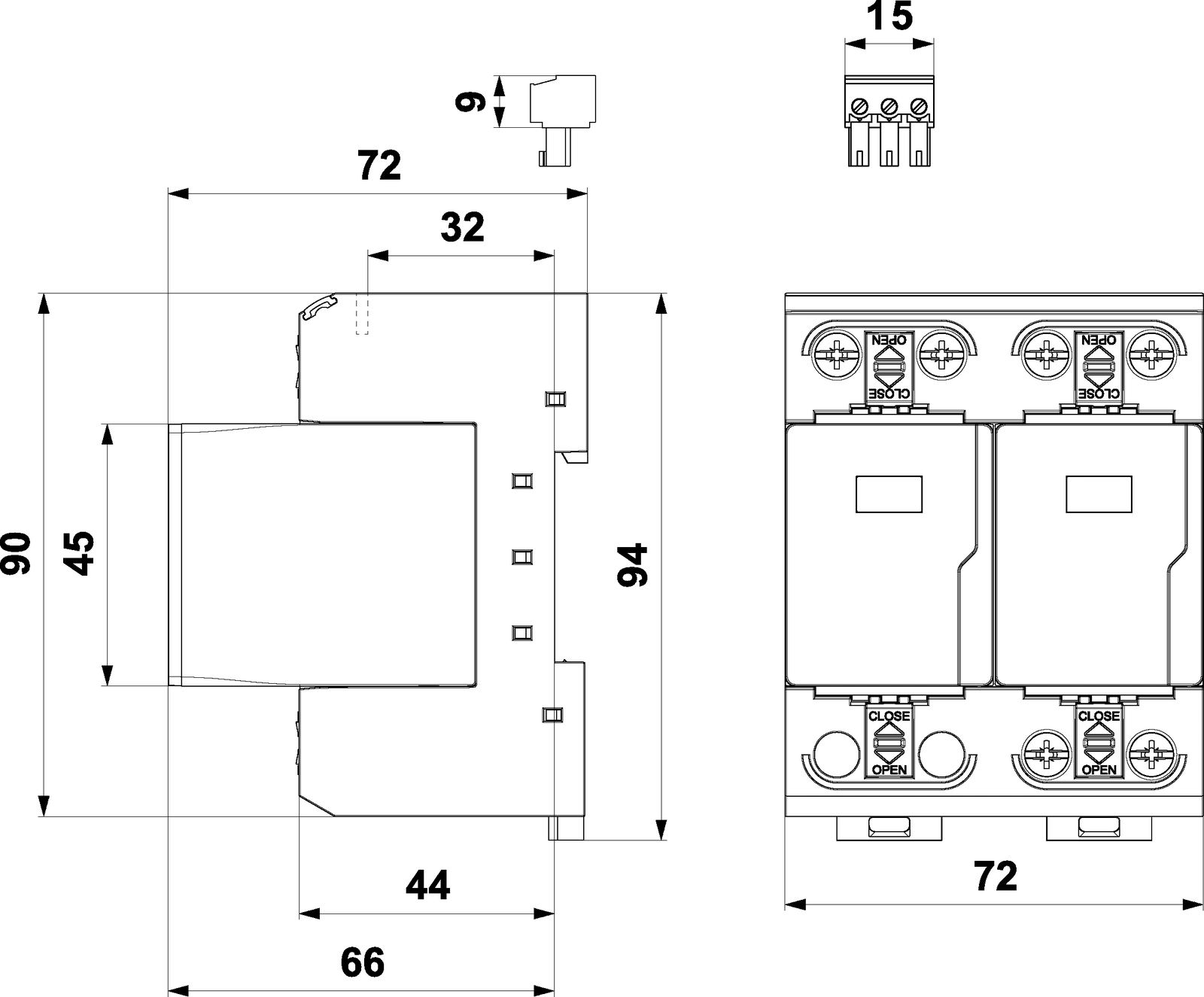 Abmessungen FLP-25-T1-VS/2