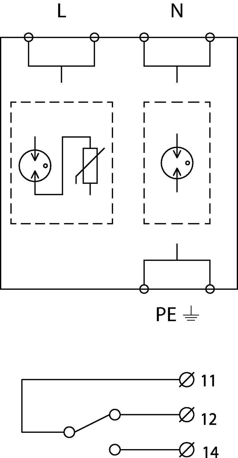 Prinzipschaltbild FLP-25-T1-VS/1+1